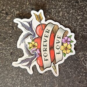 Forever Love Heart Sticker New